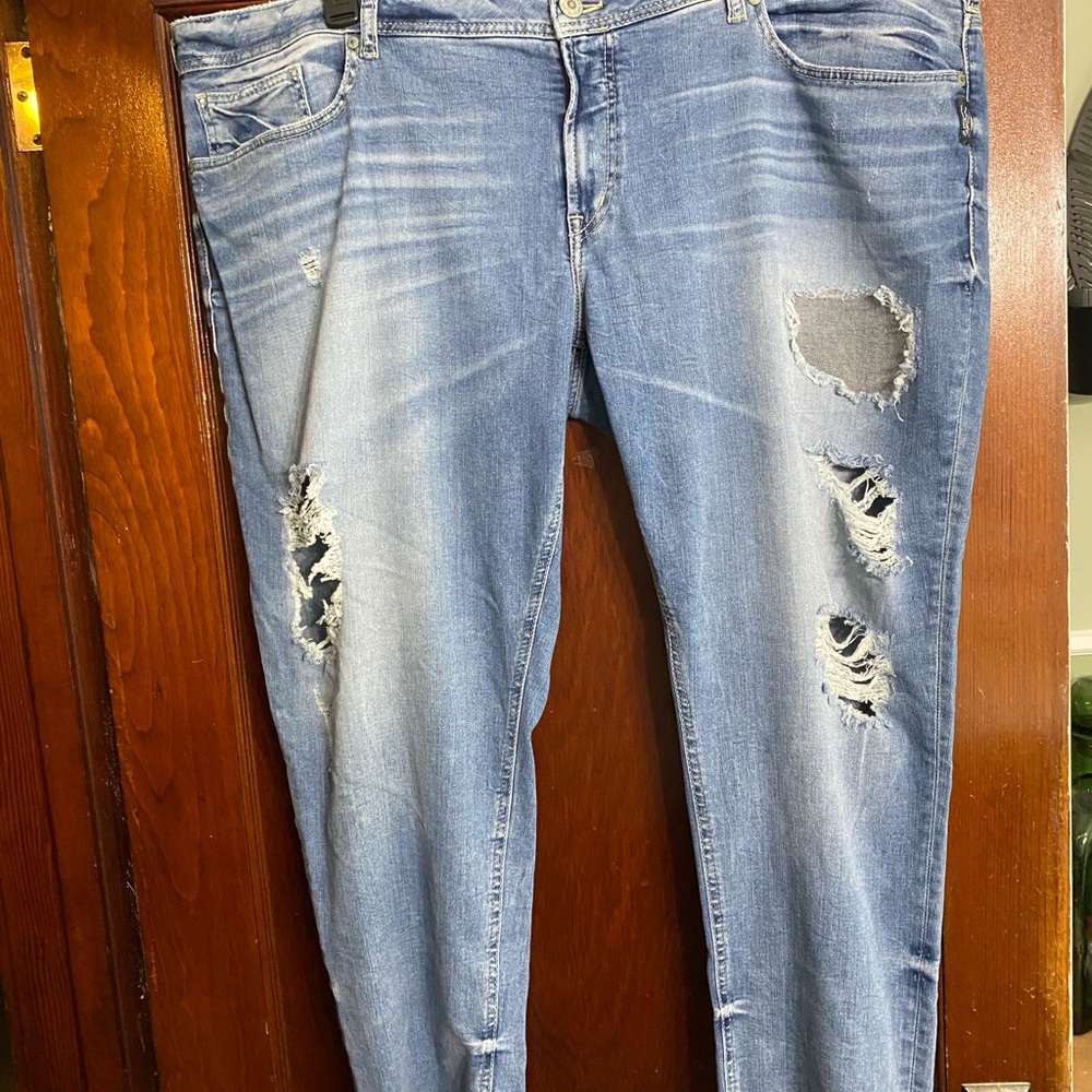 Women’s Plus Size Distressed Kenni Silver Jeans